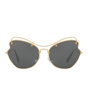 MIU MIU Gold frame Irregular Butterfly Sunglasses